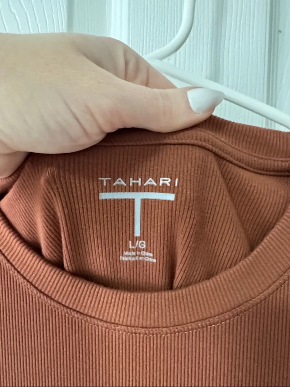 Tahari Classic Crewneck Short Sleeve Top - Rust - Picture 2 of 2